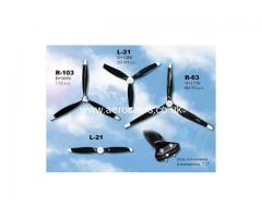 Propellers for paragliding - carbon fiber and fiberglass.